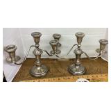 Pair of weighted sterling candelabras