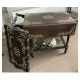 Drop leaf tea cart with tray