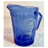 Cobalt blue glass Shirley Temple cream pitcher