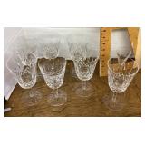 7 Waterford water glasses & Kosta Boda aperitif