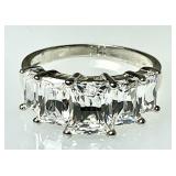 Sterling silver ring with 5 large CZs