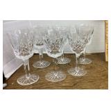 6 Waterford crystal wine glasses