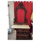 Antique marble top dresser with mirror