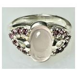 Sterling silver moonstone ring