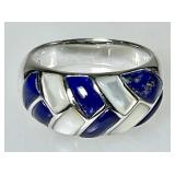 Sterling silver lapis lazuli & mother of pearl