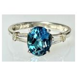Sterling silver aquamarine ring