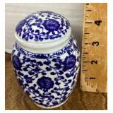 Blue and white ginger jar