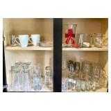 Contents of upper bar cabinet