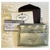 Silver Prada coin purse