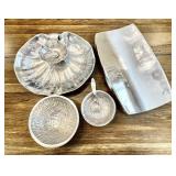 Aluminum serving dishes w/large Nambe plate