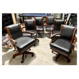 6 swivel adjustable game table chairs on casters