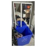 Recycle bin, Christmas cellophane wrap,