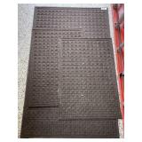 3 heavy duty rubber-back garage mats