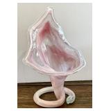Pink Murano glass trumpet vase