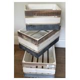 3 wooden nesting crates