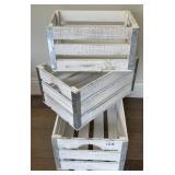 3 wooden nesting crates