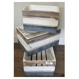 3 wooden nesting crates