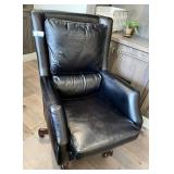 Arhaus leather desk chair & floor protector