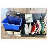 Office organizers, desk pad, trash can,