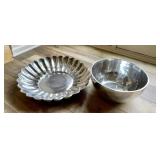 Aluminum punch bowl & scalloped bowl