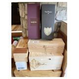 5 empty wooden wine crates PLUS
