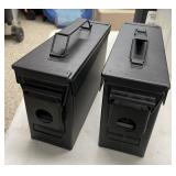 2 small metal ammo boxes