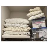 All on top shelf of closet --CPAP, bed linens