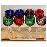 8 Ajka "Albinka" crystal wine glasses