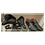 Peloton seats and shoes, 2 heart rate monitors