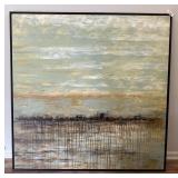 55" square abstract coastal painting