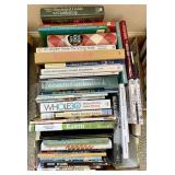 Box of cookbooks, gardening, DIY books