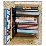 Box of hockey and cigar books