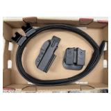 Flat w/ammo belt, clip holders, Amadini holster