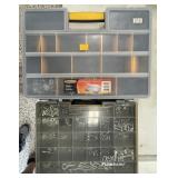 2 portable hardware organizers with contents