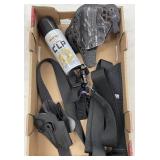 Flat w/holster belts, holsters, gun lubricant