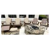 5 Polywood adirondack deck chairs + ottoman