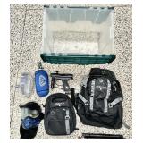 Dye paintball set in flip tote