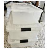 3 clear storage totes