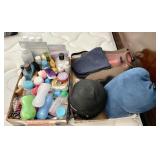 2 flats of travel aids--pillows, containers, etc.