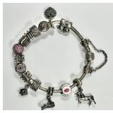 Pandora bracelet with 15 charms