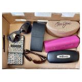 Box of sunglasses and cases