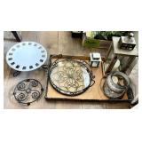 Candle lanterns, metal party stands & serving