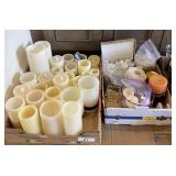 2 flats with LED candles and votives