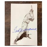Ted Williams autographed postcard