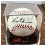 Andre Either autographed baseball