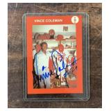 Vince Coleman autographed baseball card