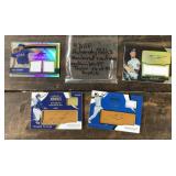 4 autographed relics baseball cards
