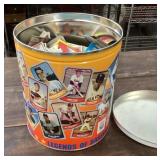 Baseball tin of baseball cards