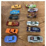12 Hot Wheels type diecast cars