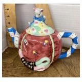 Ceramic sewing-theme teapot